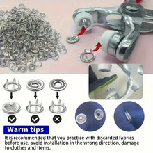 400pcs Prong Rings 9.5mm Buckle Buttons Metal Colour Pliers Snap Button Claw DIY Set Hand Pressure Plier Rivet Buckle Sew Tool