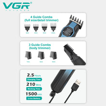 VGR 173 Hair Trimming and Cleaning Set Men's Hair Clipper Shaver Nose Hair Trimmer Household Oil Head Carving and Pushing Clippe