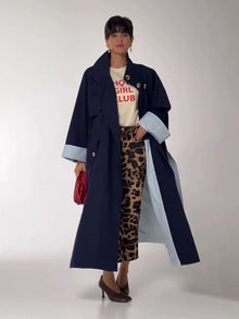 Lapel Collar Multi Button Long Trench Coat  Double Breasted  2026 Autumn Elegant Women Outerwear Commute Classic Lady Overcoat