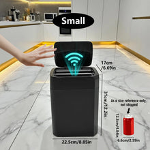 ONEKA Automatic Motion Sensor Induction Black Trash Can Slim for Bathroom Bedroom Kitchen Office