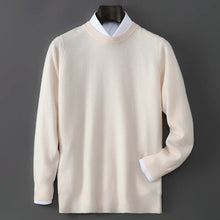 New Autumn And Winter Pure Wool Sweater Men's Round Neck Loose Thick Pullover Sweater Solid Color Cashmere Knitted Base Sweaters