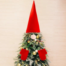 Red Christmas Tree Top Decorations Cute Creative Hat Nose Gloves Set Decor Props Funny Xmas Tree Top Hat Home Decor