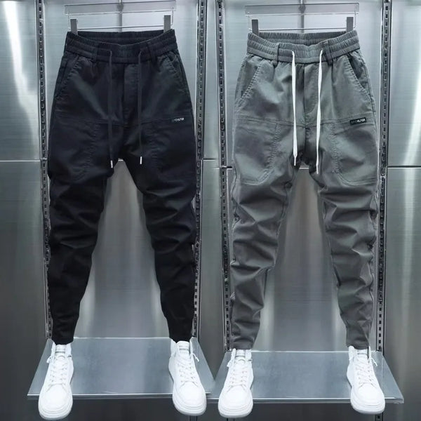 Pantalones de hombre de primavera y otoño 2023, moda japonesa, estilo urbano, joggers, pantalones casuales para hombre, ropa de hombre, pantalones de chándal con cintura elástica.