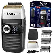 Kemei Cordless Electric Shaver for Men Twin Blade Reciprocating Rechargeable Beard Razor Face Care Multifunction Strong Trimmer