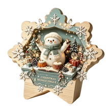Merry Christmas Wooden Christmas Decoration Star Shape Snowman Deer Home Ornaments Rabbit Santa Claus Wall Decor New Year Gift