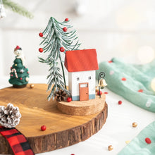 Christmas Collectible Buildings & Accessorie Figurine Ornaments Winter Wooden House Tabletop Scenes Holiday Tabletop Home Decor