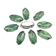 Horse Eye Shape Glass Rhinestones With Claw Marquise Sew On Stone Strass Diamond Silver Metal Base Crystals For Needlework