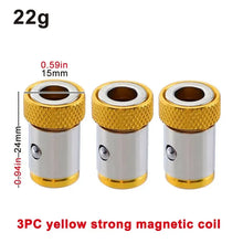3PC Universal 1/4 Batch Head Colored Magnetic Coil Metal Screwdriver Head Positioning Magnetizer Electric Tool Accessory Set
