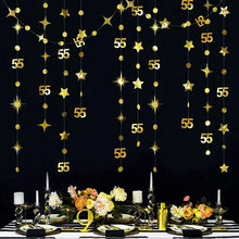 Gold 45th 40th 50th Happy Birthday Paper Banner Decoration Hanging Birthday Number Circle Twinkle Star Garland Streamer Backdrop