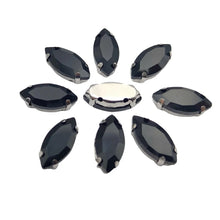 Horse Eye Shape Glass Rhinestones With Claw Marquise Sew On Stone Strass Diamond Silver Metal Base Crystals For Needlework