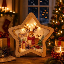 Merry Christmas Wooden Christmas Decoration Star Shape Snowman Deer Home Ornaments Rabbit Santa Claus Wall Decor New Year Gift