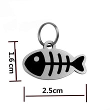Personalized Cat Id Tags Engraved Puppy Kitten ID Name Collar Tag Fish Shaped Anti-lost Pendant Customized Kitty Nameplate Gift