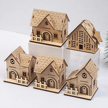 1Pc Christmas Decoration, Glowing Wooden Cabin Ornaments, Small House Home Decor, Holiday Wooden Crafts, Creative Ornaments