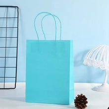 6 Pieces Colorful Gift Bags with Handles Candy Color Kraft Paper Bags for Wedding, Birthday, Party Supplies and Gifts