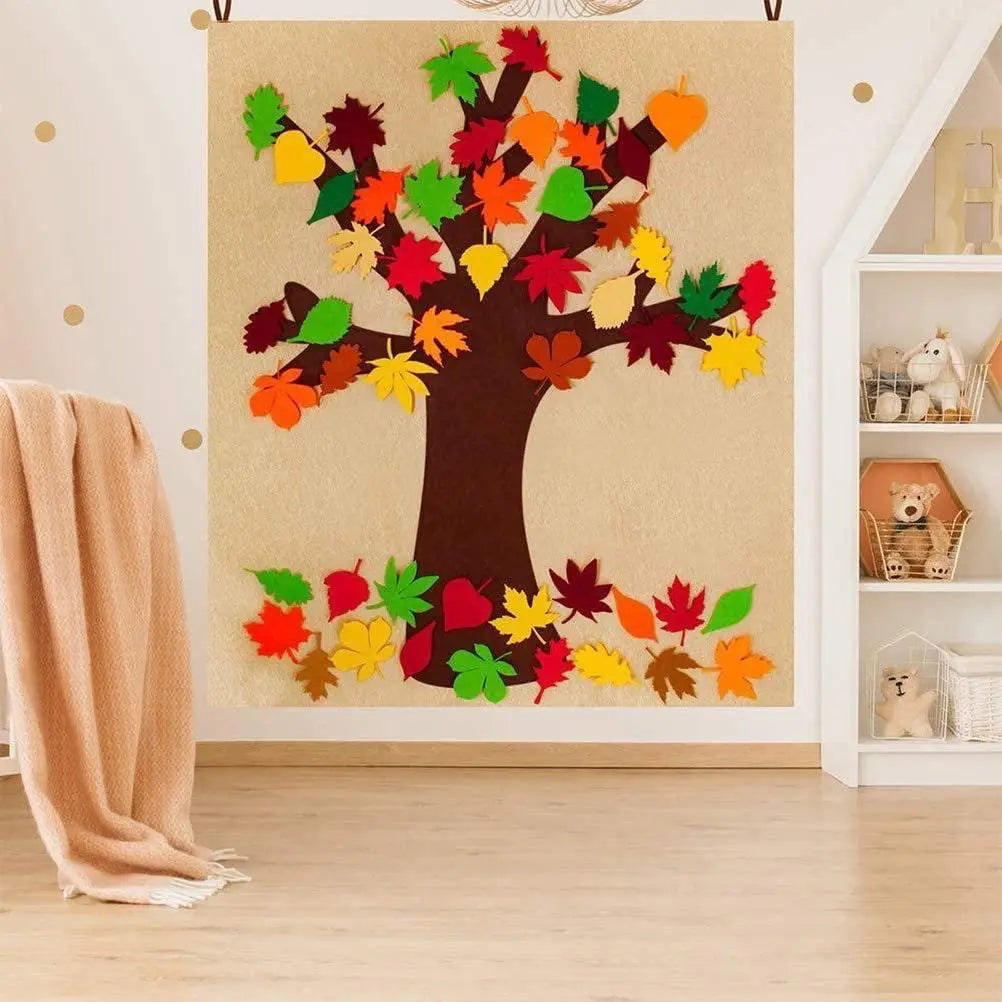 Christmas Felt Story Board Set Learning Interactive Kit DIY Decoration Set Santa Christmas Tree Wall Hanging Gift for Xmas Party