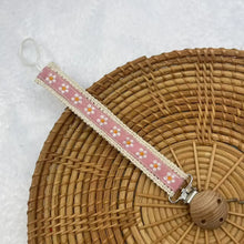 Cadena de madera para chupete de bebé con estampado de flores, soporte para chupete, protector, colgante para dentición, accesorios para bebé