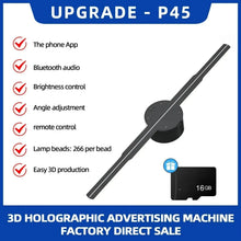 50cm Wifi Holographic Fan 3D Advertising Machine 576 LED Sign Neon Smart HD Player  Free large-capacity memory card