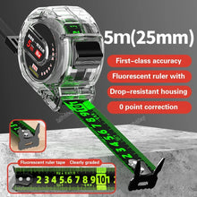 Fluorescence Tape Measure 5/7.5/10m Thickened Transparent Woodwork Ruler High Carbon Steel Meter Gauge Distance Measuring Tape