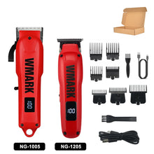 WMARK NG-1205 Hair Trimmer for Men DLC T-Blade 7000RPM LCD Display Finishing Machine Cordless Low Noise Professional Barber