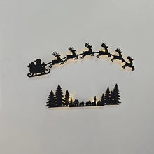 Christmas Wall Decor LED Light Up Santa Sleigh Reindeer Pine Tree Hollow Cutout Hanging Door Frame Home Holiday Party Decoration