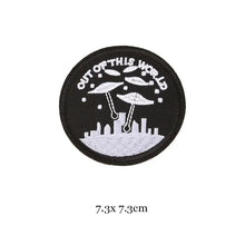 1pc Black White Biker Patches for Clothes Iron on Clothing Letter Appliques Skull Star Stripes Embroidered Sticker Round Badge