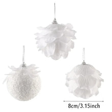 1PCS 8cm White Christmas Ball Christmas Tree Hanging Pendant Flower Foam Snow Balls for Home Xmas Decoration New Year