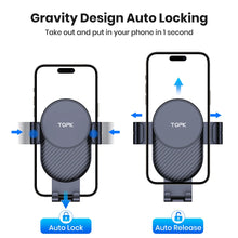 TOPK Universal Car Phone Holder, Hands Free Air Vent Mount for Car, Cell Phone Stand Compatible with iPhone & Android Smartphone