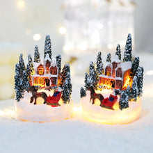 Christmas LED Light Ornaments Santa Castle Snow House Luminous Crafts 2024 New Year Kid Gift Xmas Party Home Decor