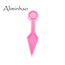 DY0907 Moldes para pendientes de cuchillo Kunai brillante de 7,4 pulgadas, moldes de artesanía en resina para herramientas de defensa, molde de silicona para hacer joyas con epoxi
