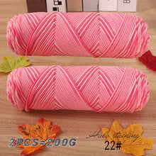 2 PCs Colorful 5-strand Dyed Milk Cotton Baby Sweater Yarn Self Woven Scarf Medium Thick Handmade DIY Woven Crochet Material Bag