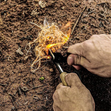 New Wilderness Survival Portable Flint Kit - Magnesium Fire Starter Stick with Wooden Handle for Camping Outdoor Equipment Tool