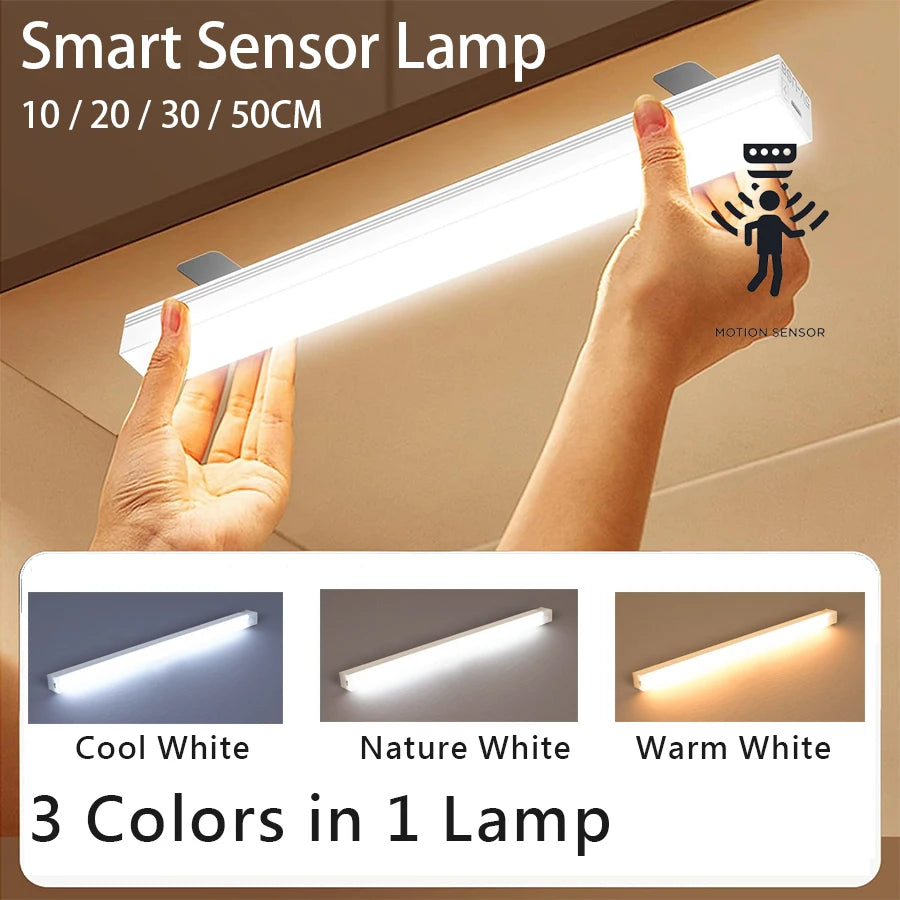 USB-C Rechargeable Motion Sensor LED Bar Light for Closets and Kitchens
