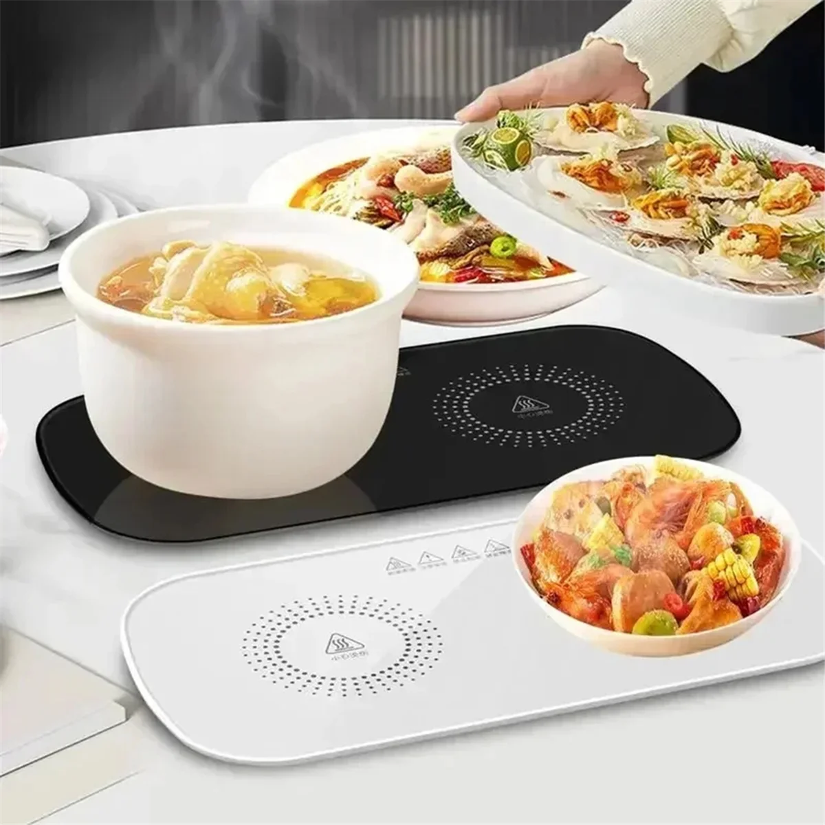 Qualitative! Food Electric Warming Plate Warmer Hot Placemat Plate Placemat Long Lasting Warming Plates for Home Dinner Plate Wh
