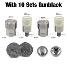 10sets/lot 14-18mm Rivets Magnetic Buttons Fasten Leather Craft Mould Fastener Snaps Installation Punch Tool Mould Accessories