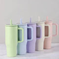 40 oz Insulated Tumbler with Handle Straw Double Wall Vacuum Leakproof Thermal Iced Travel Mug Hot Drink Coffee Cup with Lid