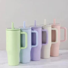 40 oz Insulated Tumbler with Handle Straw Double Wall Vacuum Leakproof Thermal Iced Travel Mug Hot Drink Coffee Cup with Lid