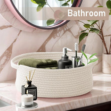 1pcs Woven Basket,Small Rope Storage Bin with Handles & Ribbon Bag, Organizer for Shelves Closets,Gift Basket Empty for Birthday