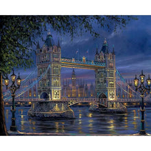 GATYZTORY 40x50cm Framed Painting By Numbers Handpainted City Bridge Landscape Paint By Number Acrylic Draw Canvas Crafts