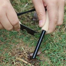 New Wilderness Survival Portable Flint Kit - Magnesium Fire Starter Stick with Wooden Handle for Camping Outdoor Equipment Tool