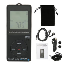 Aircraft Band Radio HRD‑767 Portable Radio Aircraft Band Automatic Power Off FM/AM/AIR Radio with Earphone Radio with Earphone
