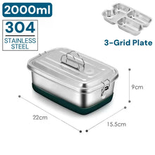 304 Stainless Steel Lunch Box Airtight Leakproof Bento Box 1/2 Layer Meal Prep Food Storage Containers with Locking for Adults