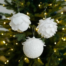 1PCS 8cm White Christmas Ball Christmas Tree Hanging Pendant Flower Foam Snow Balls for Home Xmas Decoration New Year