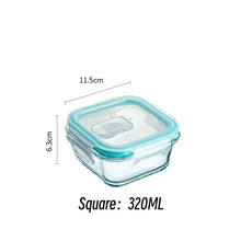 Borosilicate Glass Lunch Box Airtight Leakproof Bento Box Meal Prep Food Storage Containers with Locking Lid for Adults Office