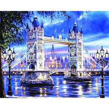 GATYZTORY 40x50cm Framed Painting By Numbers Handpainted City Bridge Landscape Paint By Number Acrylic Draw Canvas Crafts