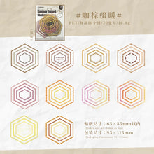 JIANQI 20 sheets Colorful frame sticker pack Junk Journal Collage Decoration Scrapbooking Supplies Diary Cute Sticker