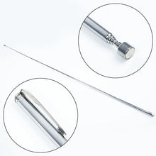 Extendable Pickup Rod Stick Portable Rotatable Silver Magnetic Pickup with Retractable Pen Clip Magnet Suction Rod Hand Tools