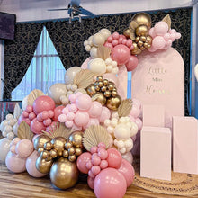 Kit de arco de globos rosa y blanco de 111 piezas, guirnalda de globos rosa y dorado, globos de confeti en tonos pastel rosa, blanco y dorado para cumpleaños de niñas