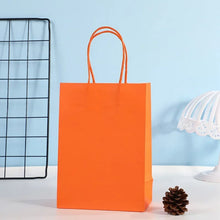 6 Pieces Colorful Gift Bags with Handles Candy Color Kraft Paper Bags for Wedding, Birthday, Party Supplies and Gifts