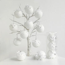 1PCS 8cm White Christmas Ball Christmas Tree Hanging Pendant Flower Foam Snow Balls for Home Xmas Decoration New Year