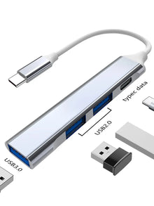 Aluminum 4-in-1 USB Hub, USB or Type C to 4 Ports Expander for Laptop and PC - image 14
